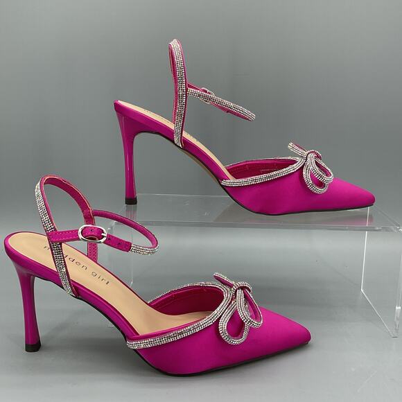 NEW Madden Girl Women’s Dreamy Satin Stiletto Heels Pink Size 7 - Picture 1 of 11
